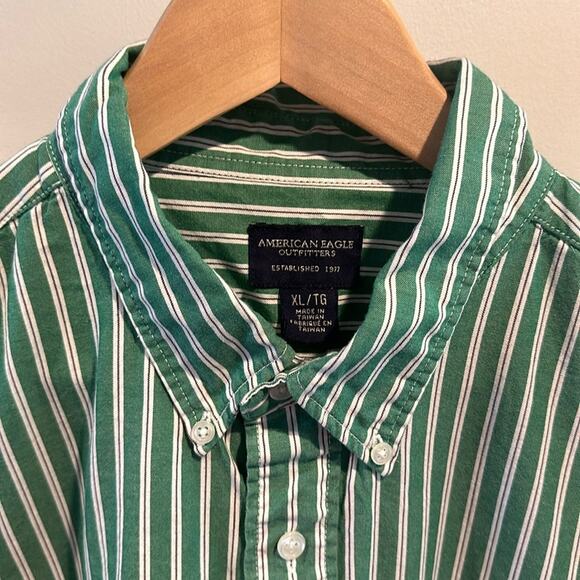 American Eagle Outfitters XL Vintage Y2K Hunter Green Button Down Shirt - Picture 2 of 5